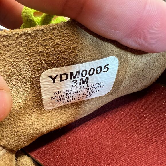 Twisted X Youth Brown Neon Bomber Leather Boat Shoe Loafers Size 3M (YDM0005) - Picture 9 of 10